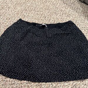 American Eagle Outfitters Black Mini Skirt with White Polka Dots